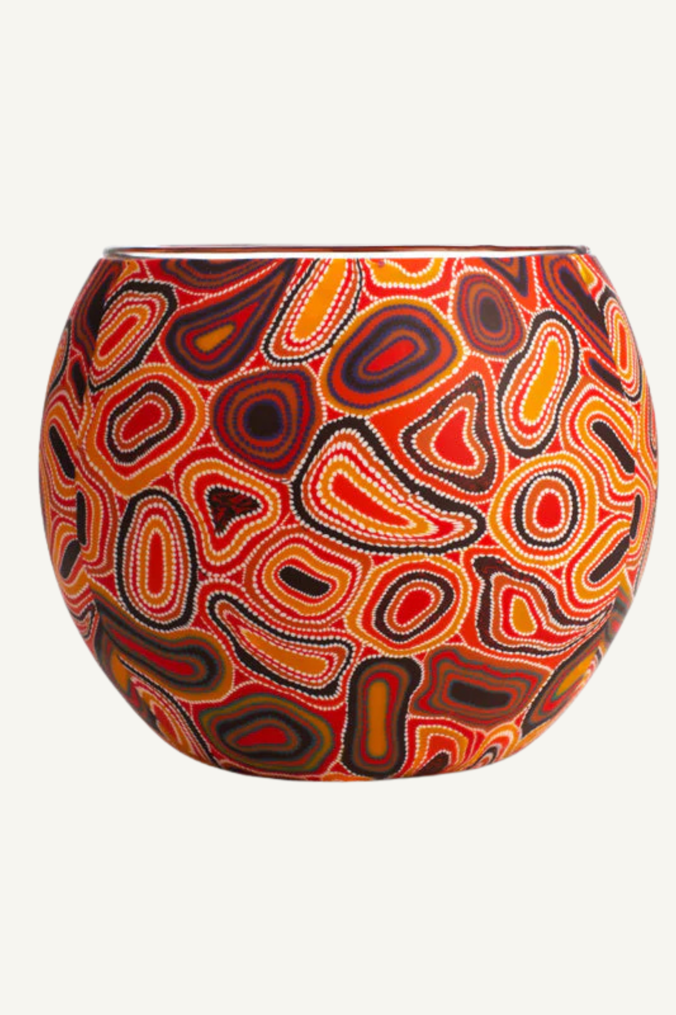Aboriginal Dry Waterholes Tealight Candle Holder