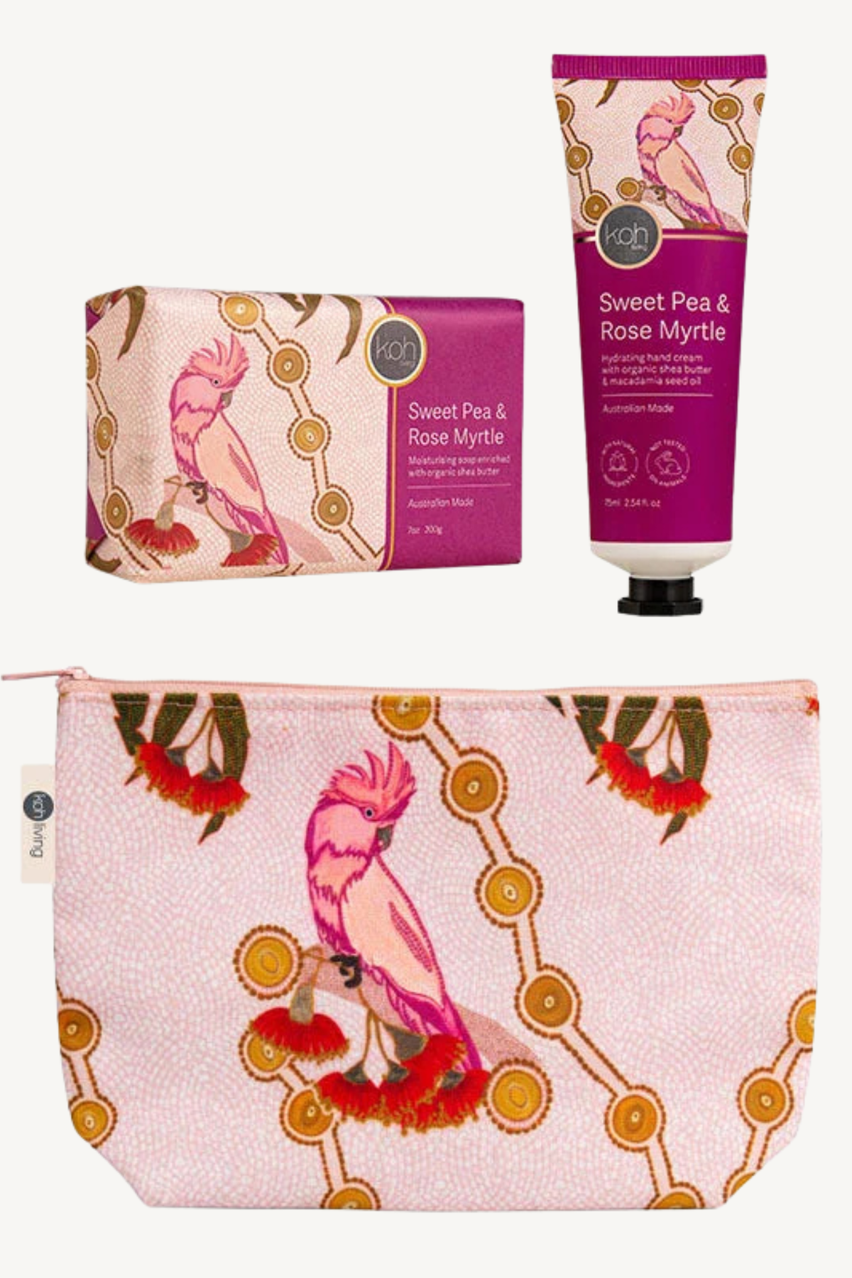 Aboriginal Sweet Pea & Rose Myrtle Hand & Body Gift Set