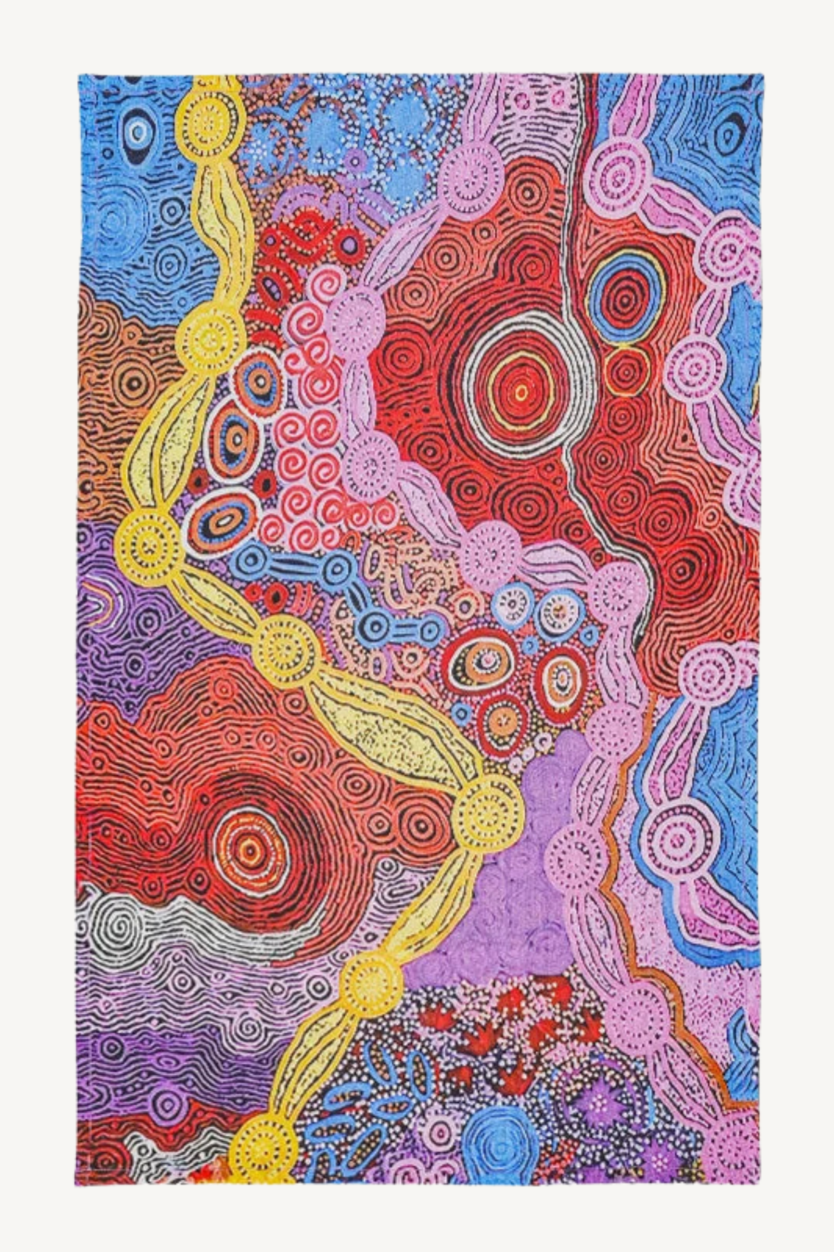 Aboriginal Waterhole Dreaming Cotton Tea Towel