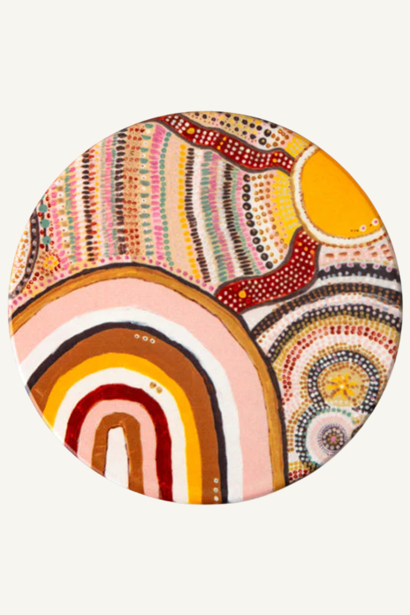 Aboriginal Journeys In The Sun Ceramic Coaster