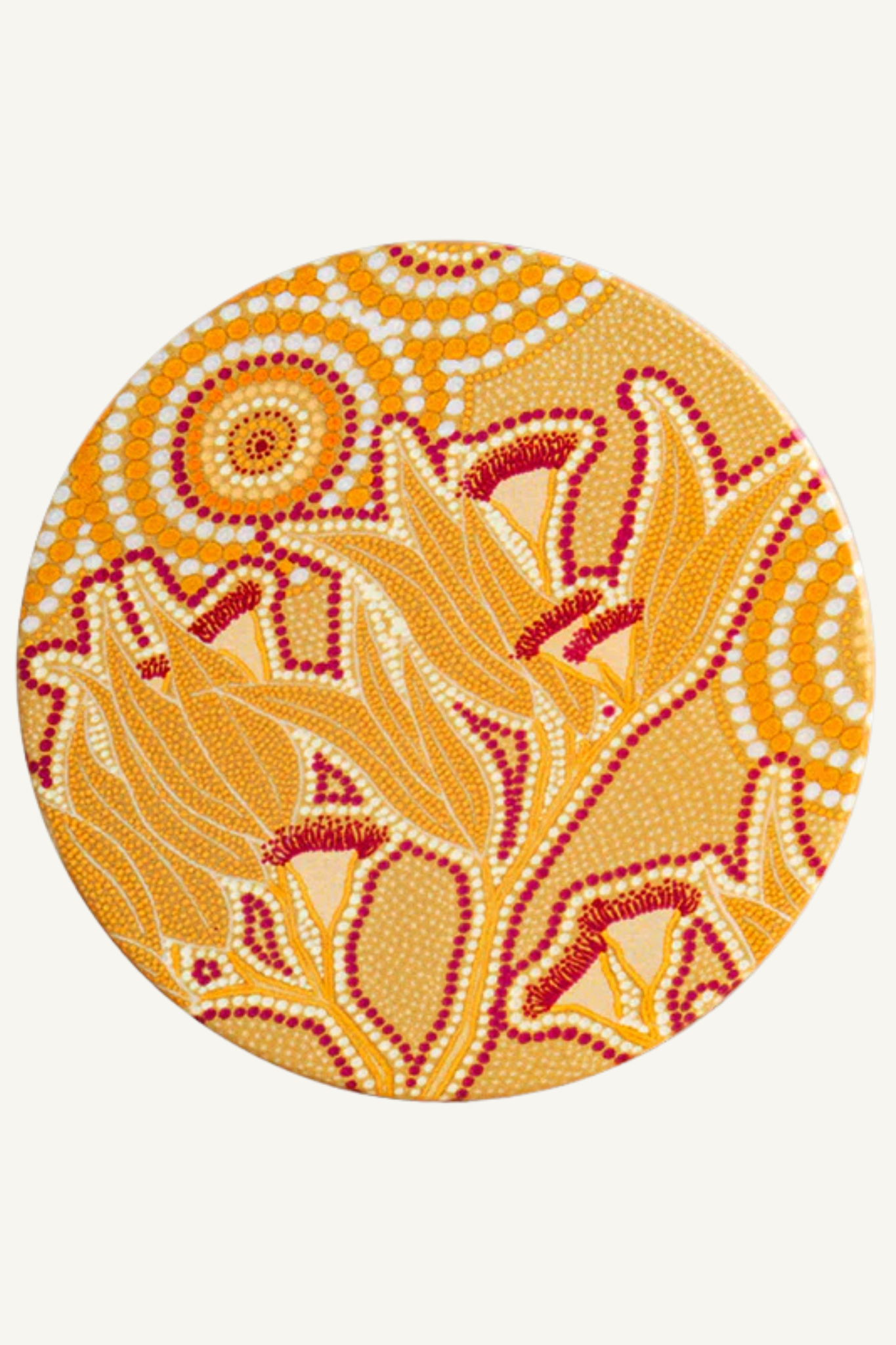 Aboriginal Flowering Gum Ceramic Coaster