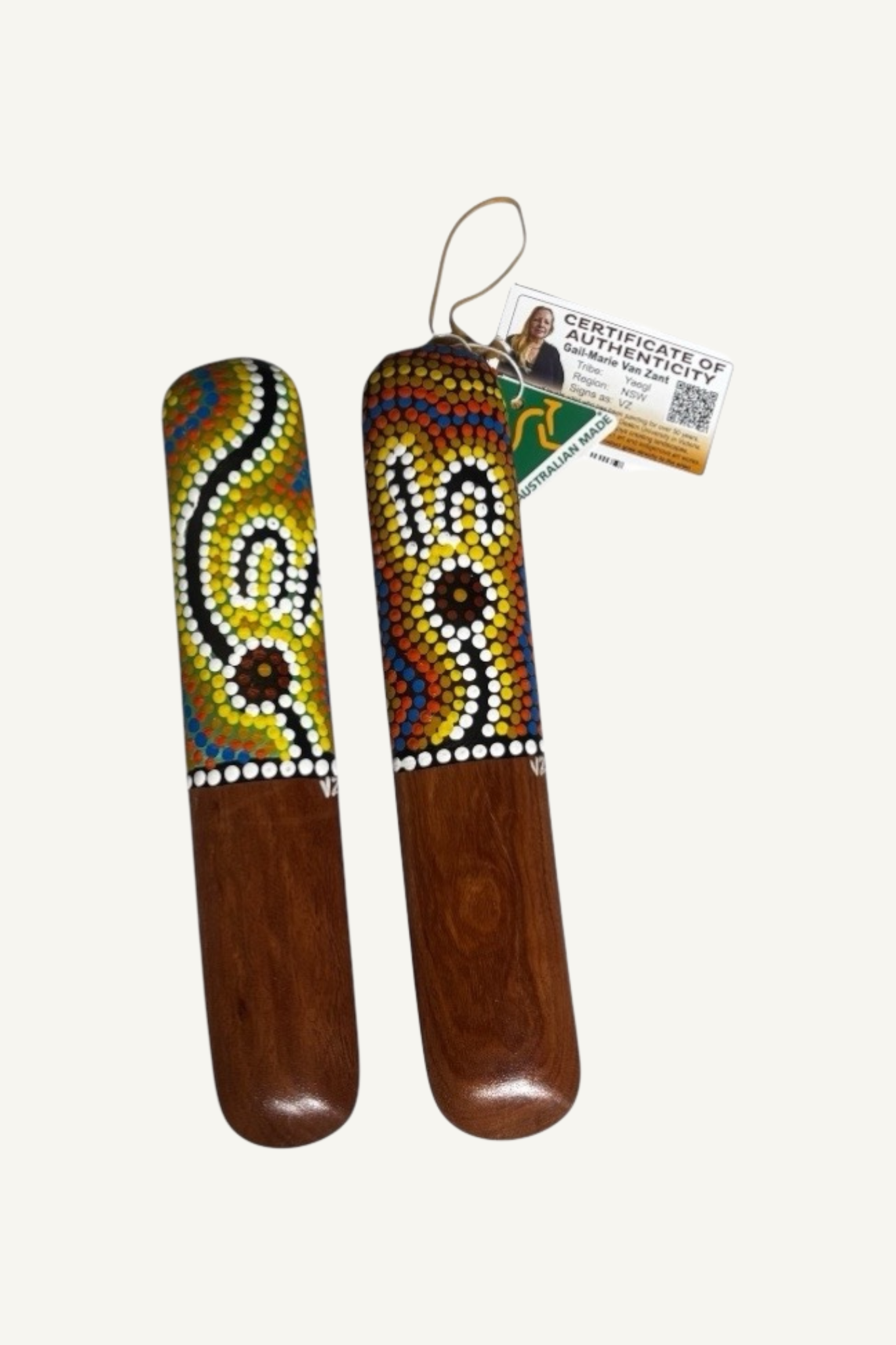 Music Sticks Handpainted Dot Artwork