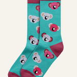 Sole Mates Socks - Koala Head Turquoise