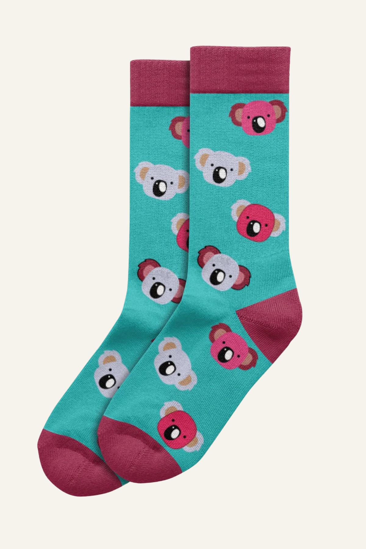 Sole Mates Socks - Koala Head Turquoise