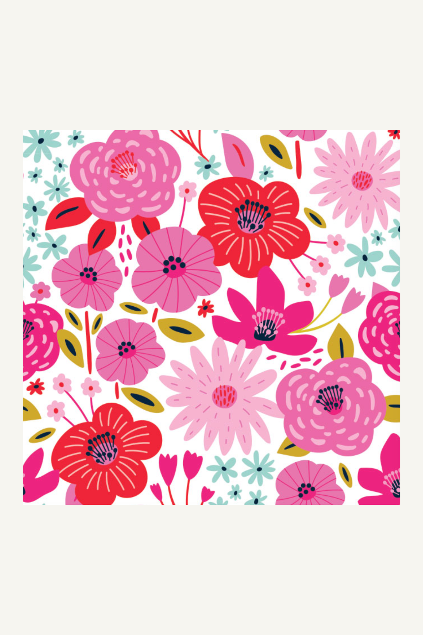 Greeting Card - Square Flowers