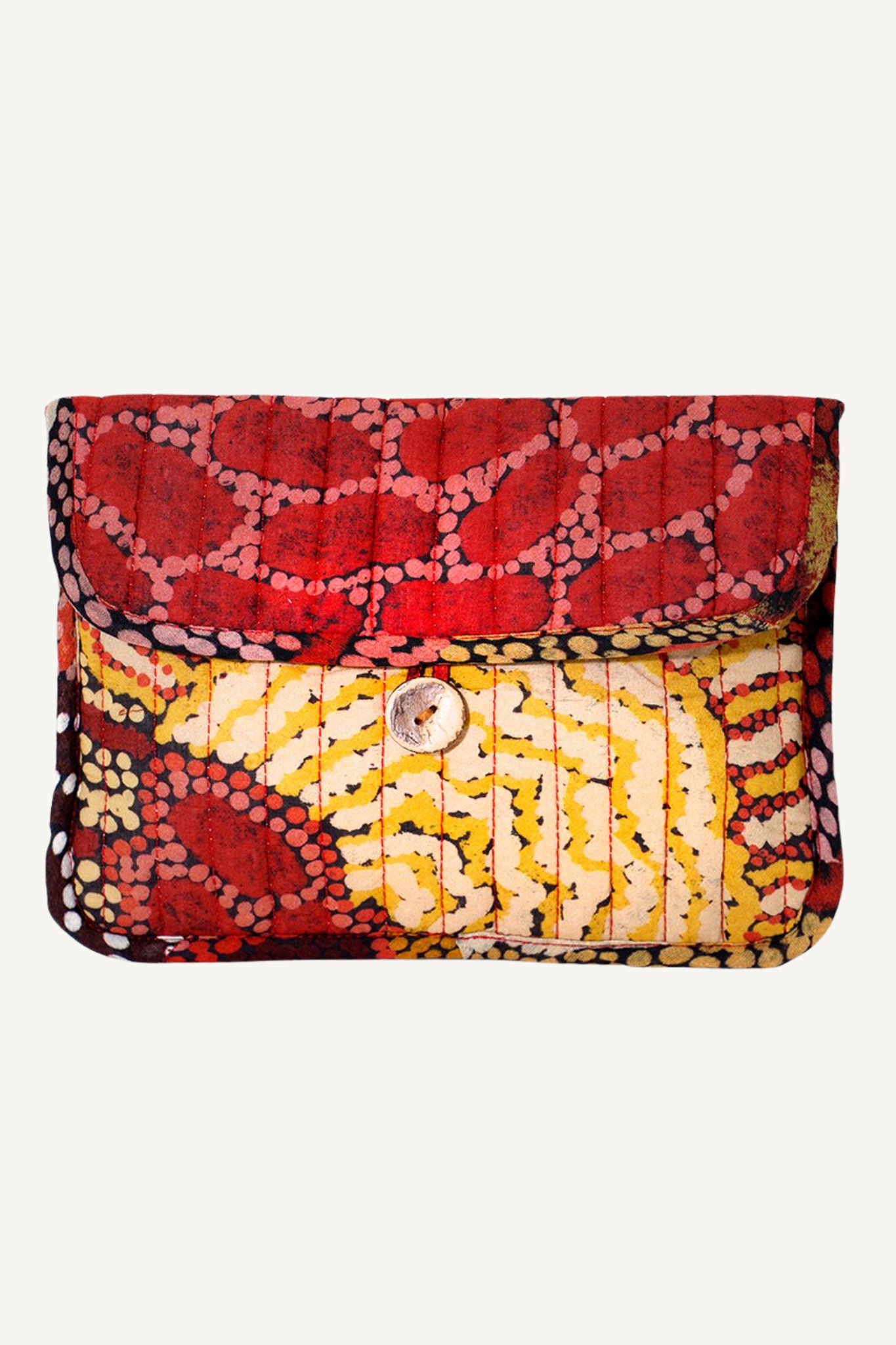 Damien and Yilpi Marks Quilted Buttoned Pouch