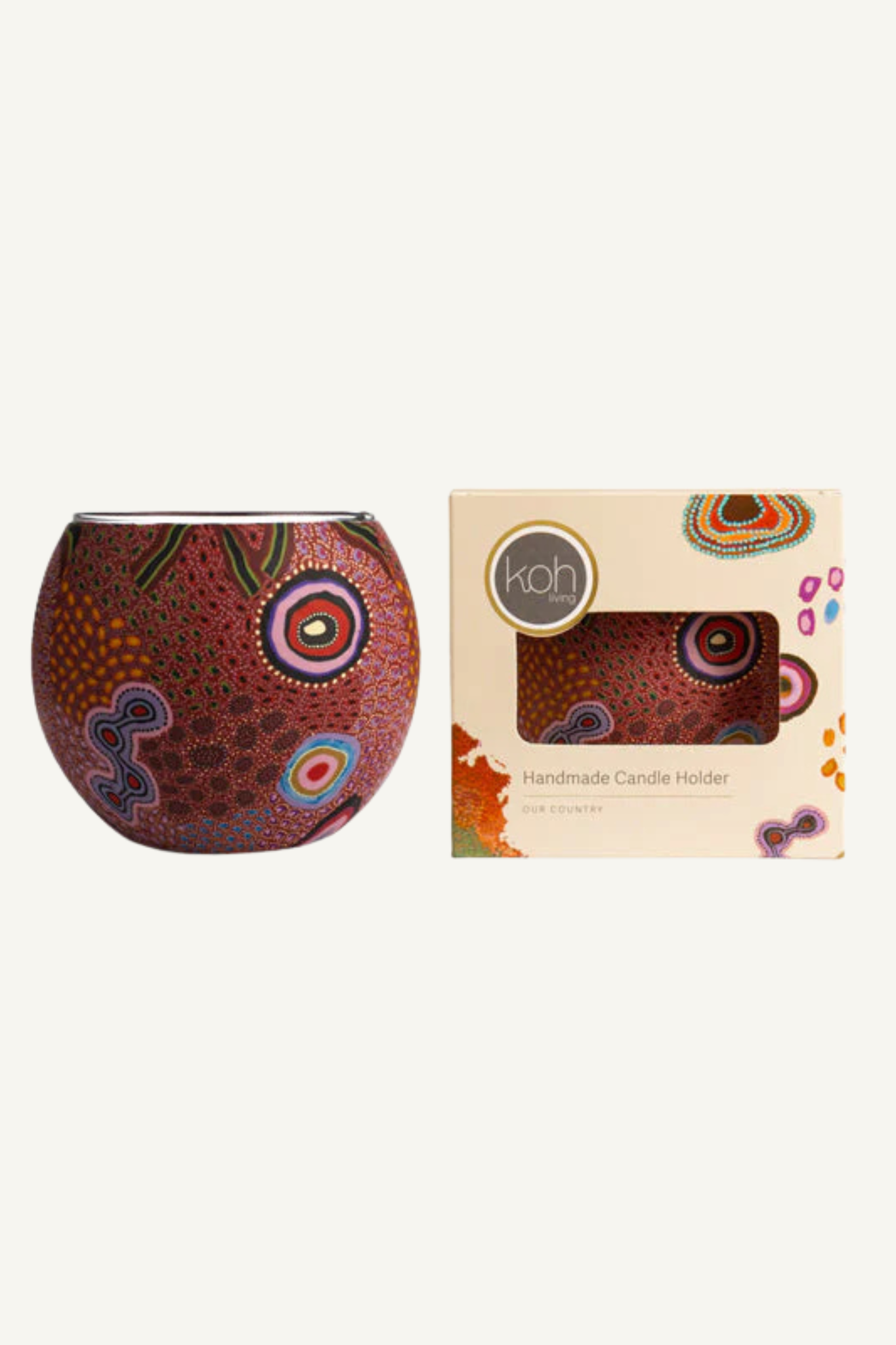 Aboriginal Our Country Tealight Candle Holder