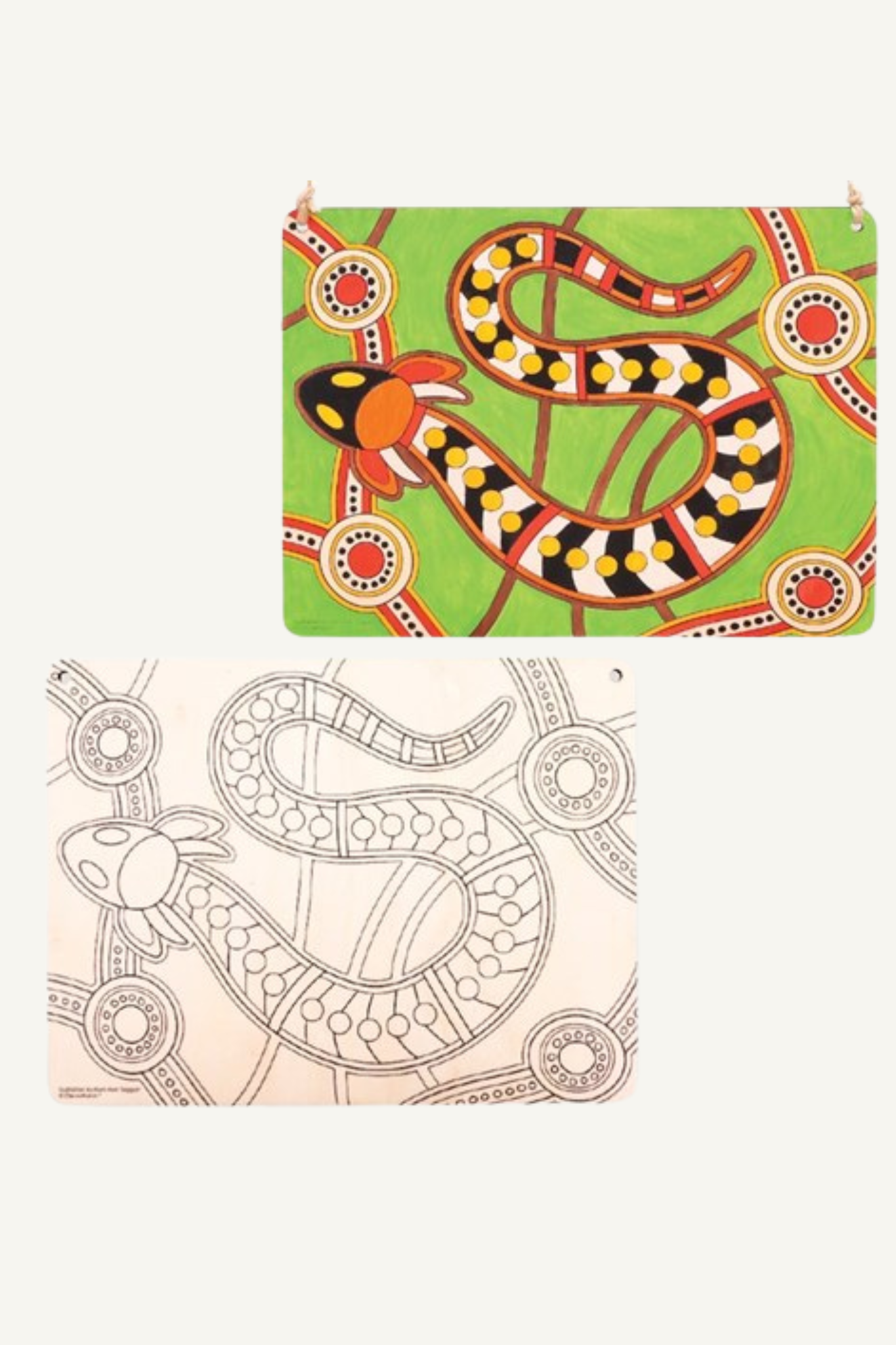 Indigenous Designed Wooden Boards - Serpent - Pack of 10