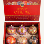 Aboriginal Sacred Country 6pack Christmas BAUBLES RED