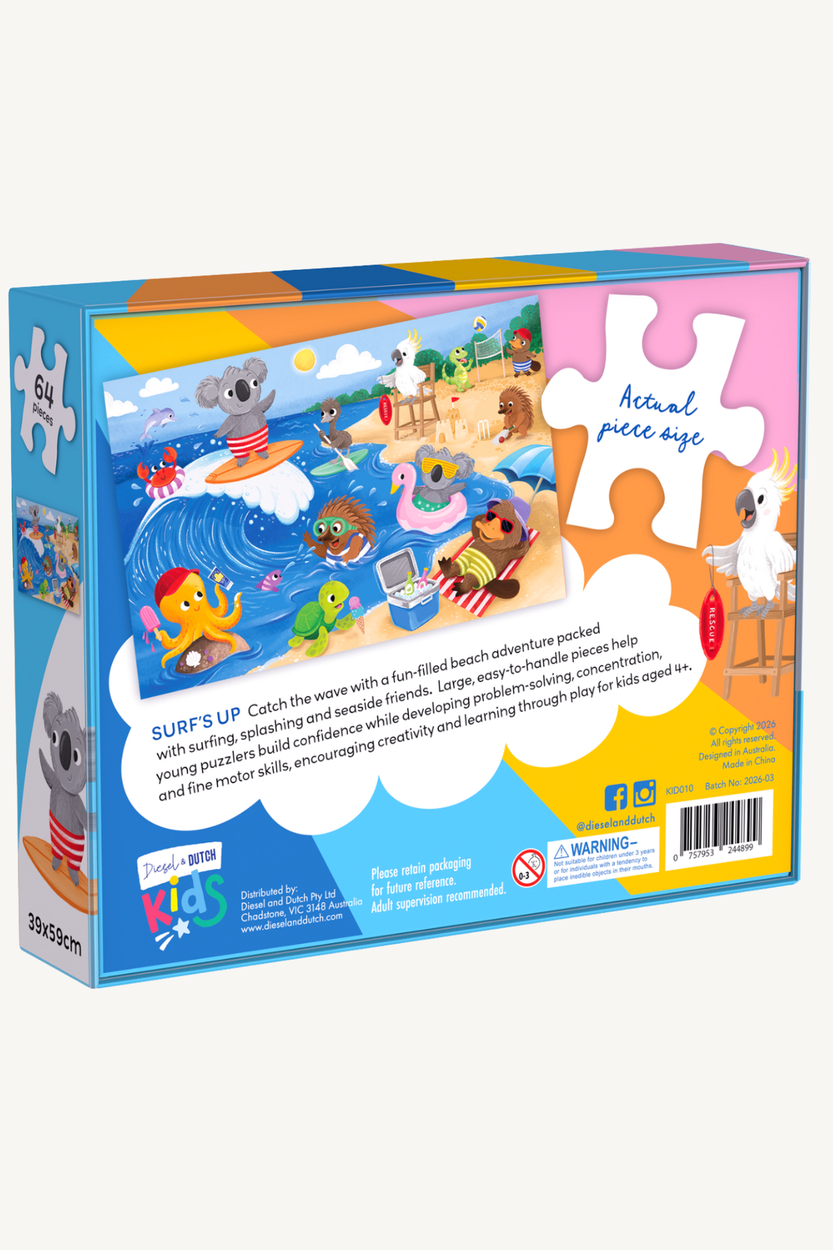 D&D Kids 64pc Jigsaw Puzzle: Surf's Up