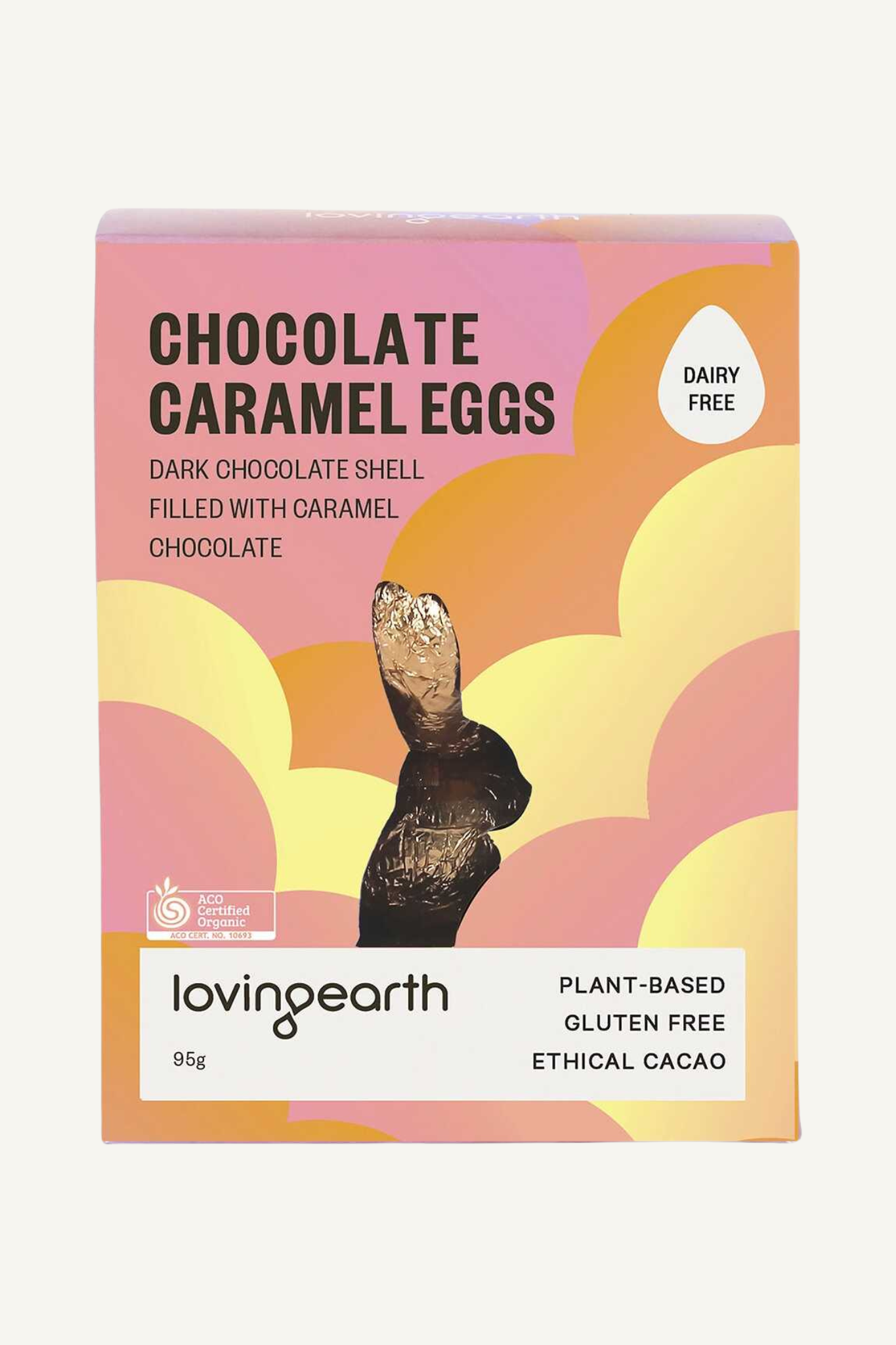Loving Earth Chocolate Caramel Eggs Dark Chocolate