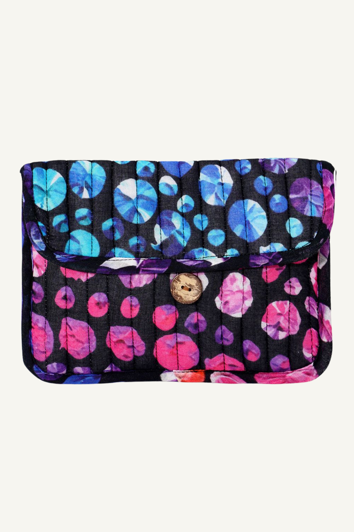 Quilted Buttoned Pouch - Olivia Wilson