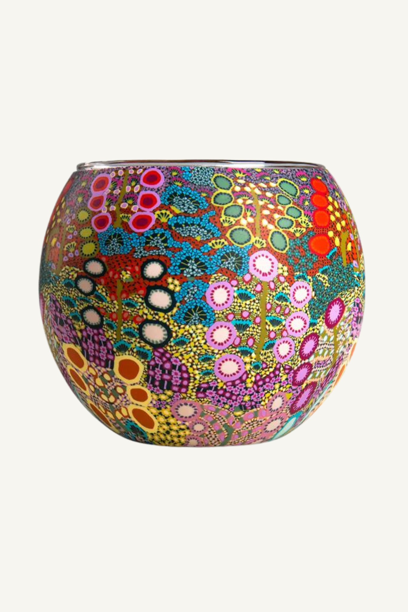 Aboriginal Tealight Candle Holder Wild Flowers