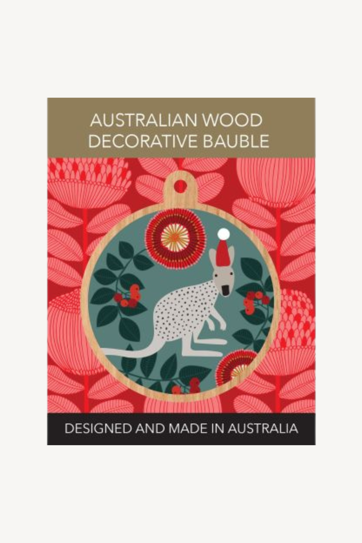 Single Bauble - Kangaroo Hat Bauble