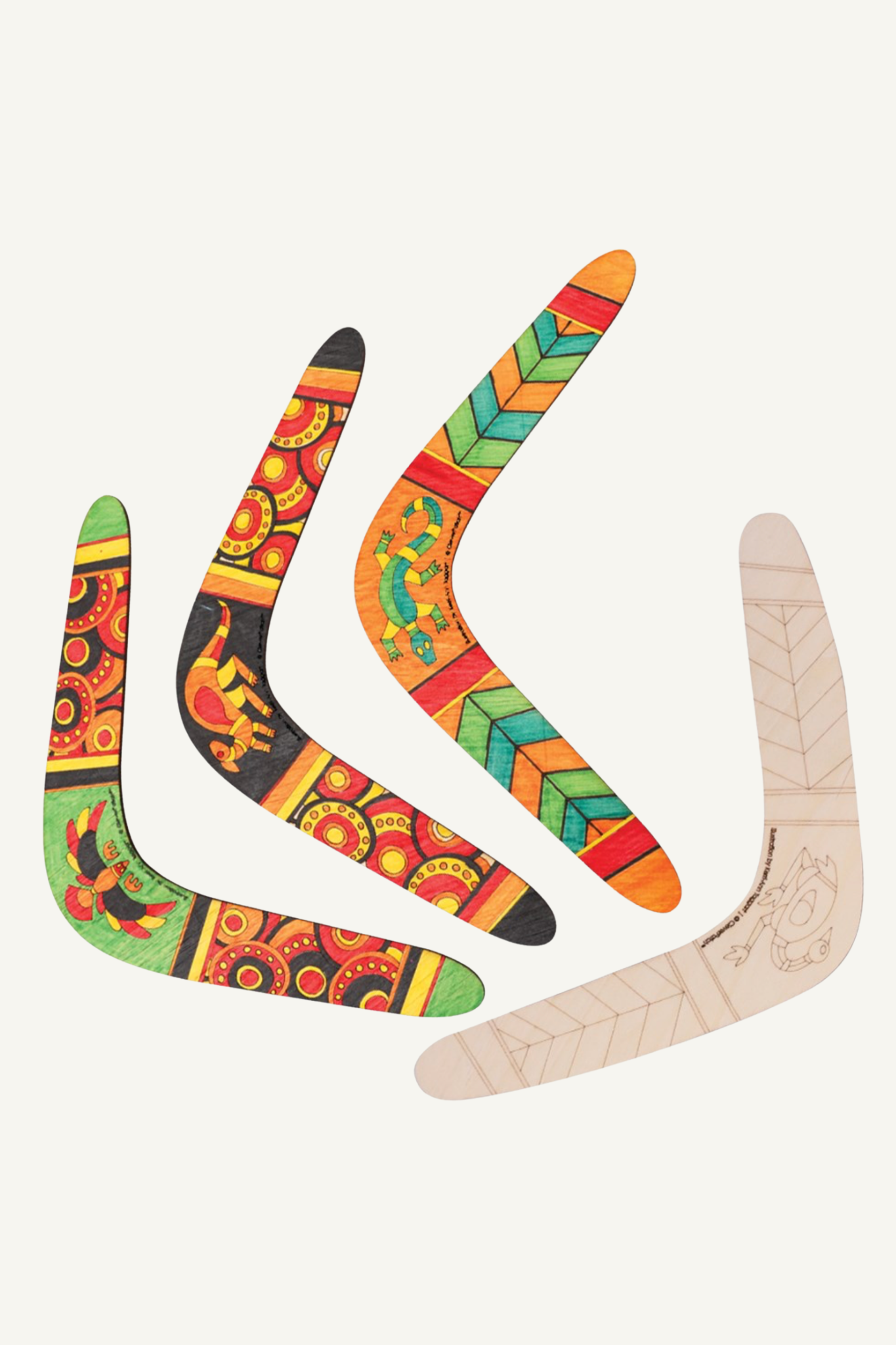 Wooden Boomerang Shapes Pack of 8