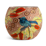 Aboriginal Blue Wren Tealight Candle Holder