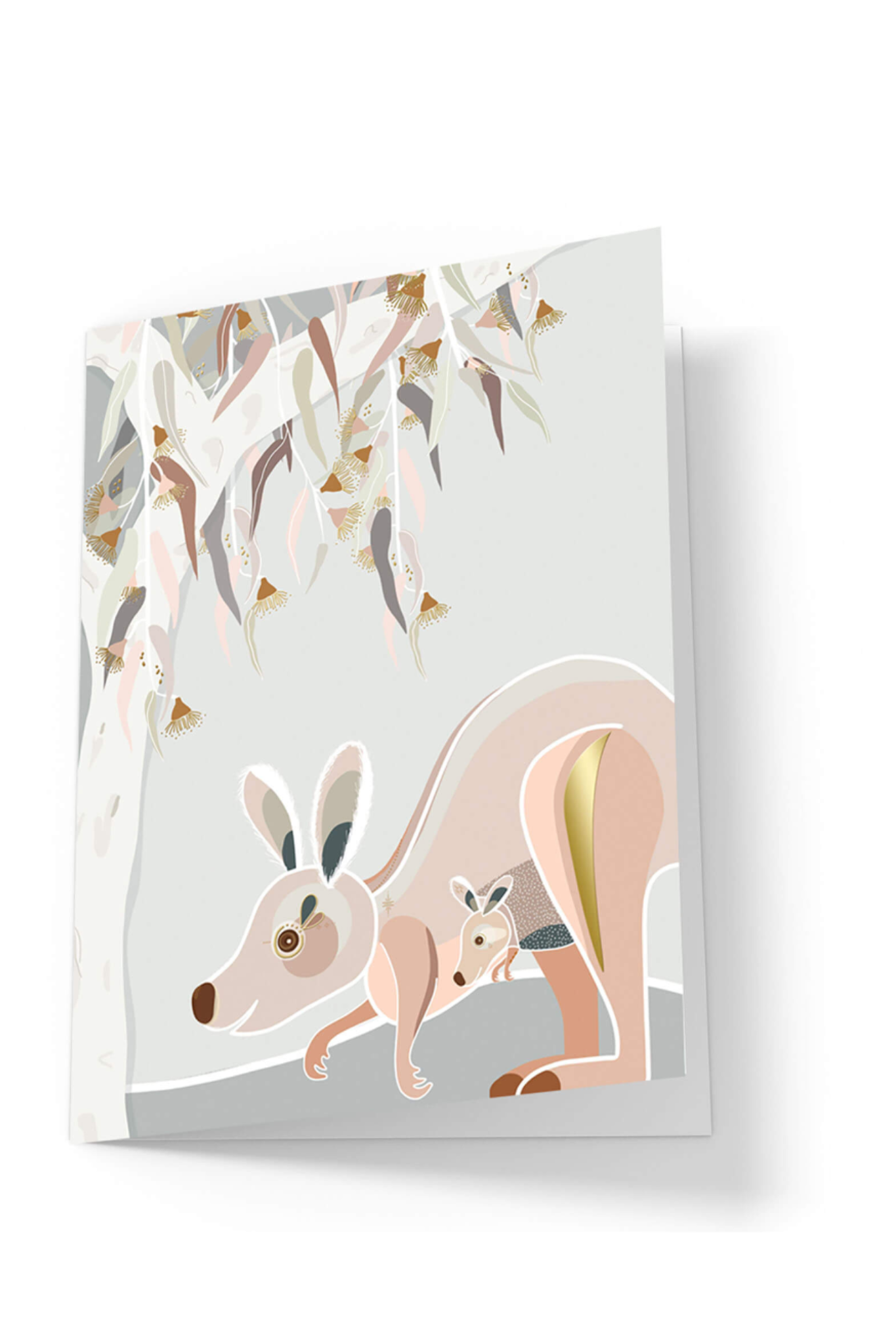 Greeting Card - Kangaroo and Joey (small)