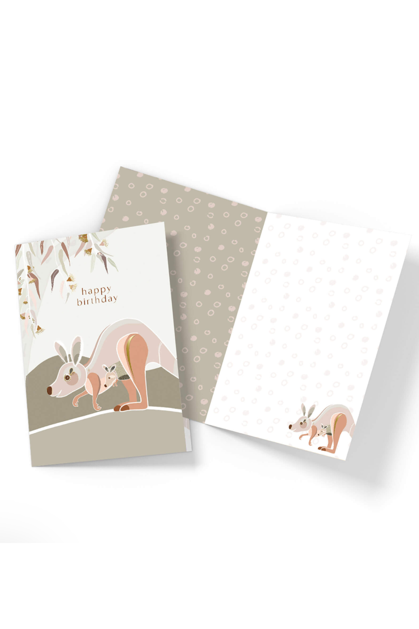 Greeting Card - Happy Birthday Kangaroo and Joey