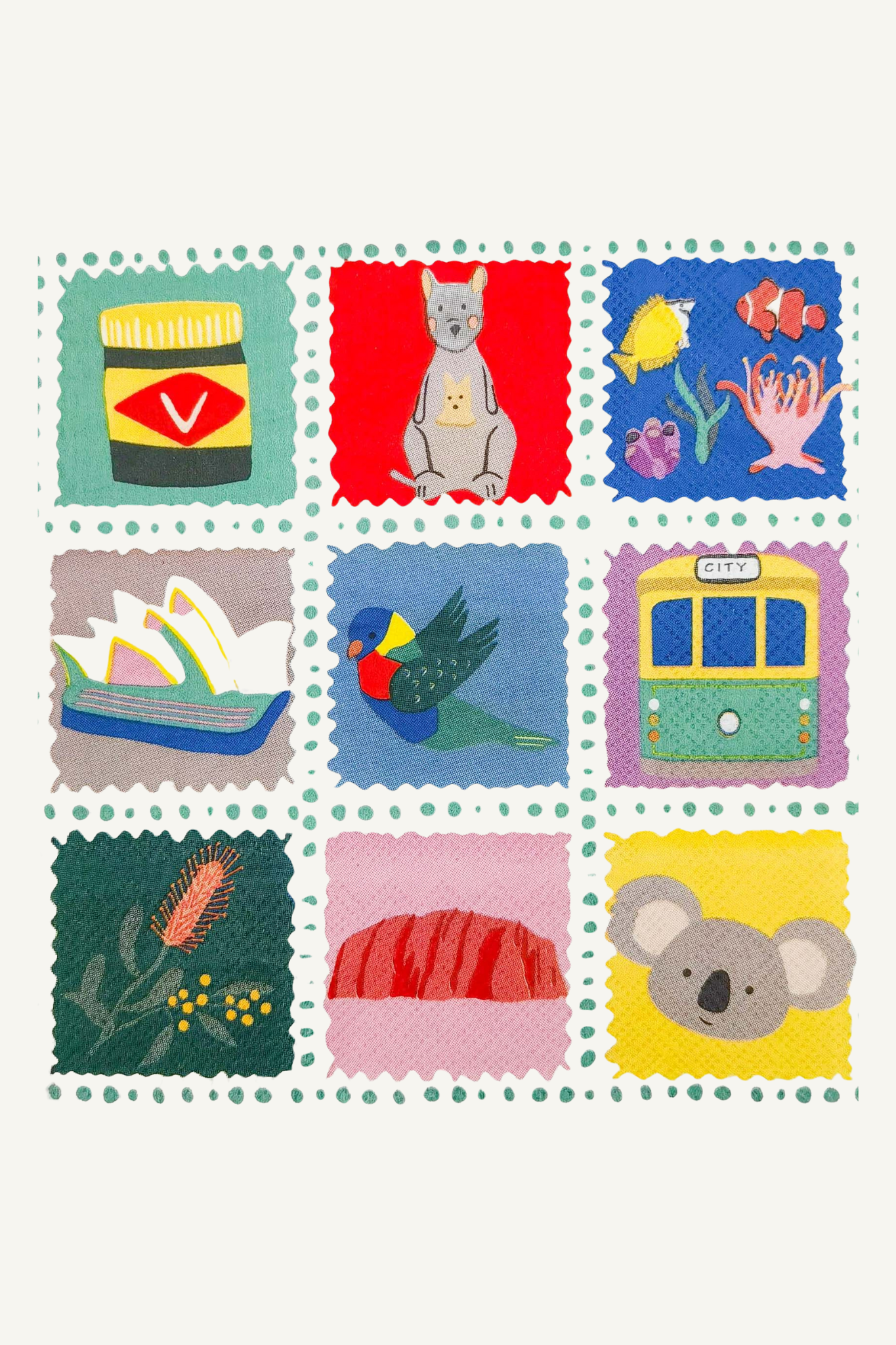 Australiana Napkins Colourful