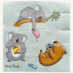 Animals Napkins Sage