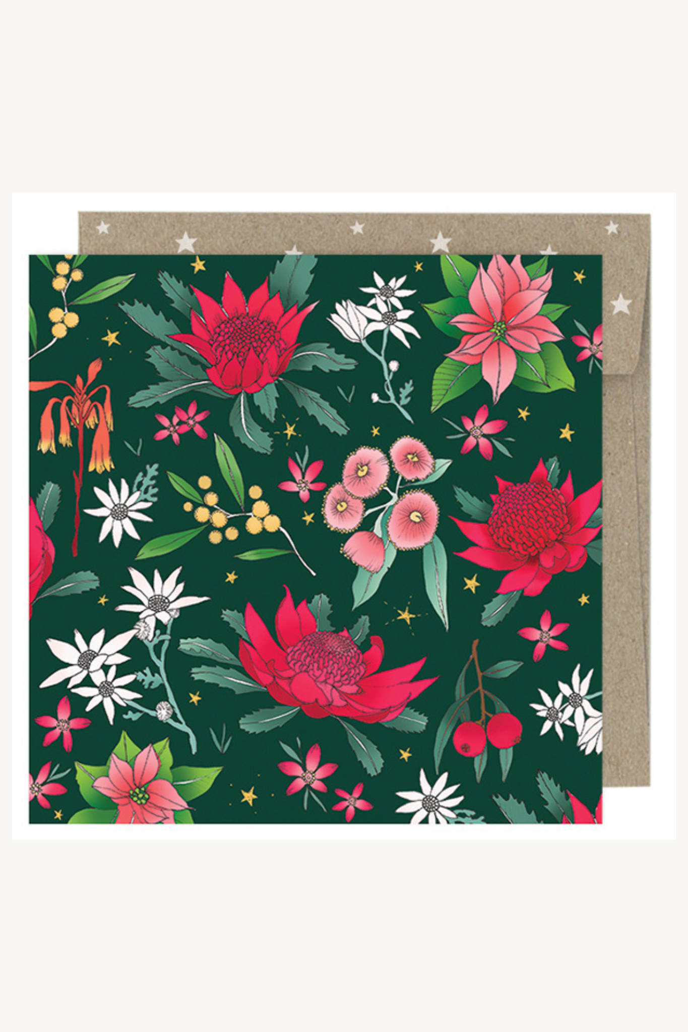 Boxed Christmas Cards (Square) - Festive Floral