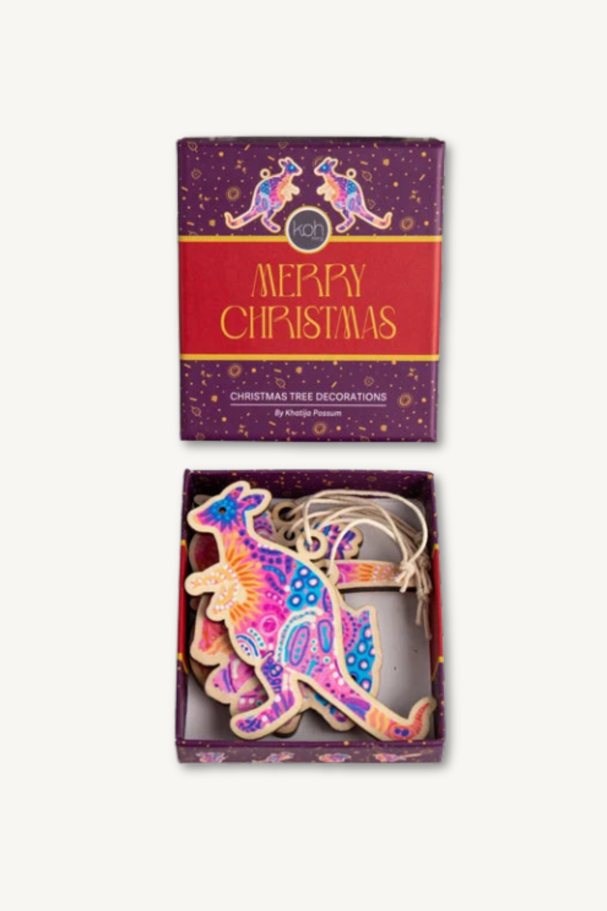 Aboriginal Women’s Love Story 4Pack Christmas Animal Decorations