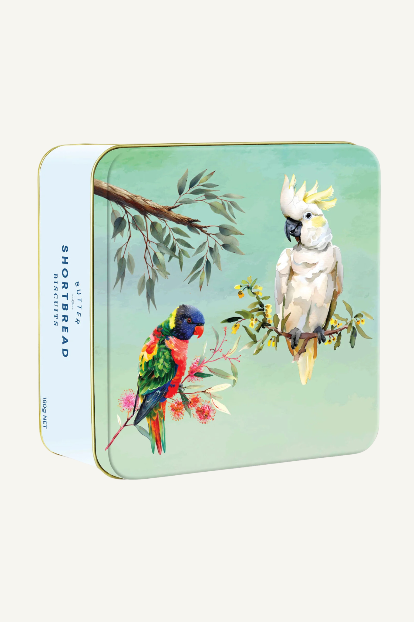Butter Shortbread Tin Aussie Birds Cockatoo