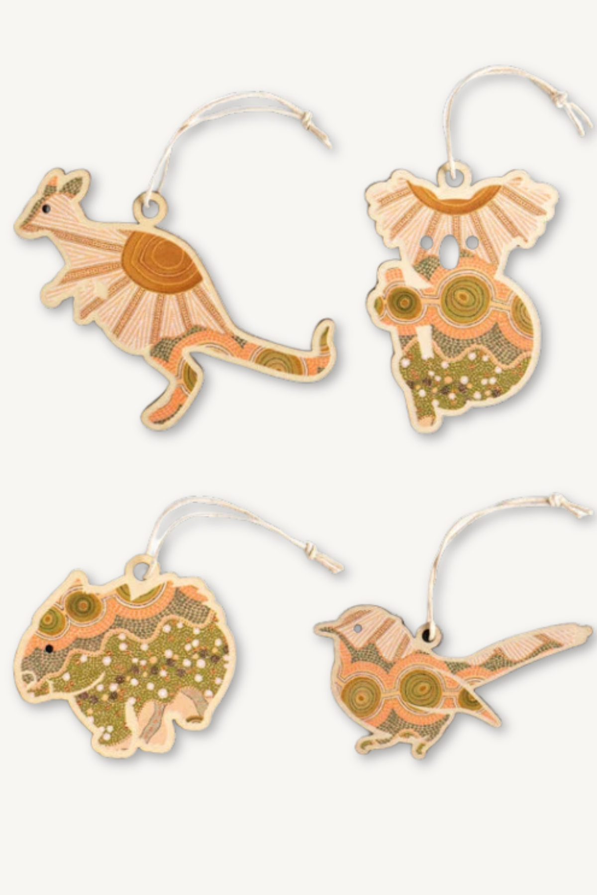 Aboriginal On The Land 4Pack Christmas Decorations
