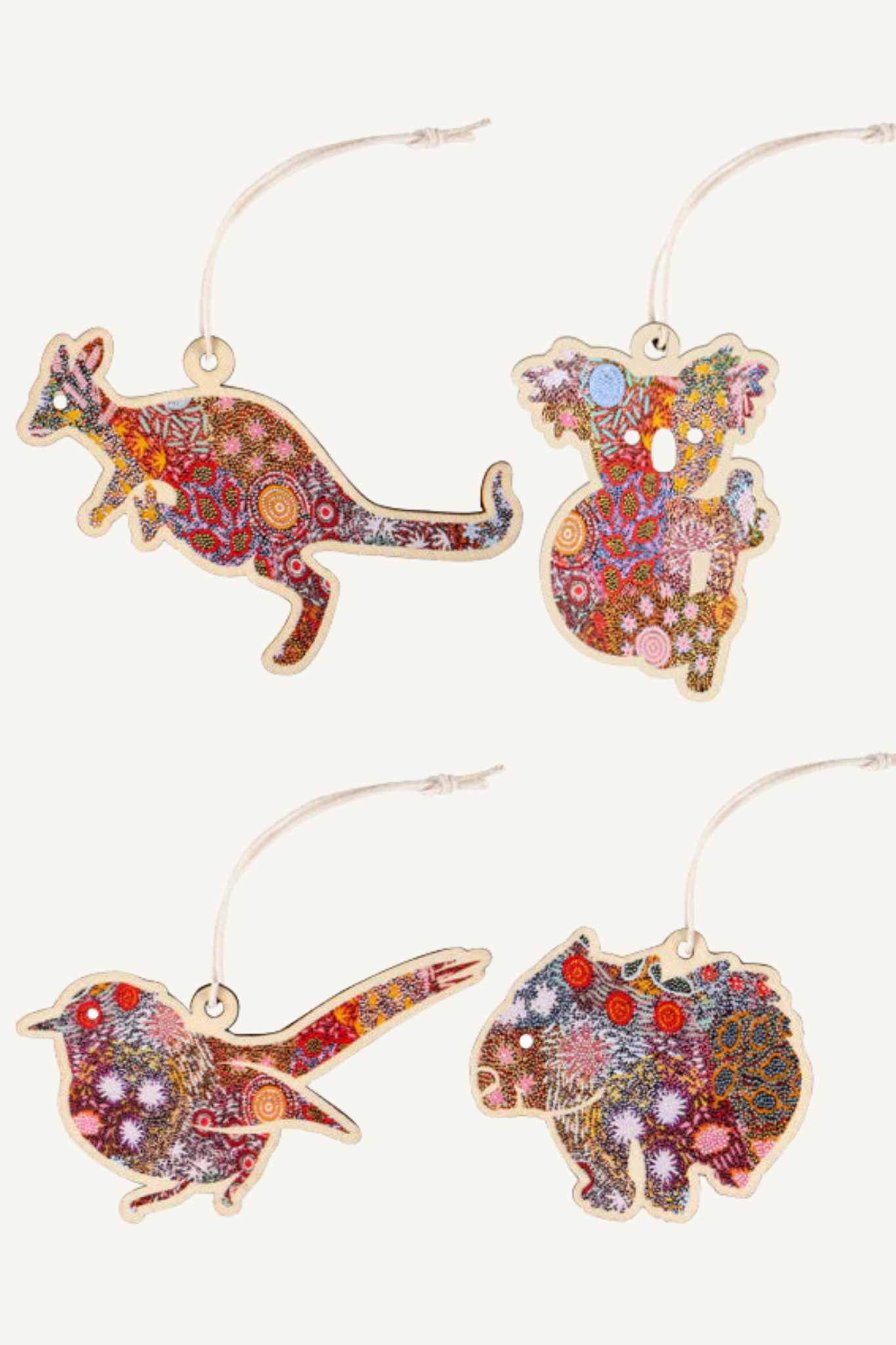 Aboriginal Grandmothers Country 4Pack Christmas Animal Decorations