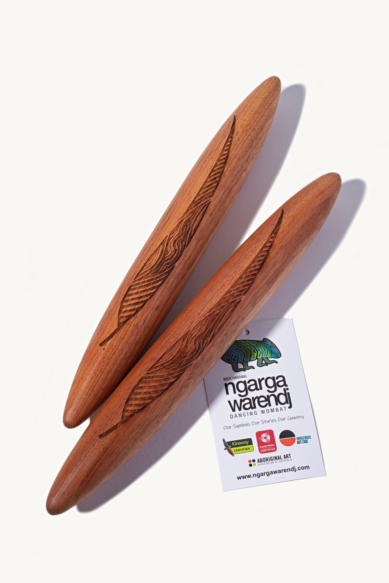 Aboriginal Clapsticks With Gum Leaves