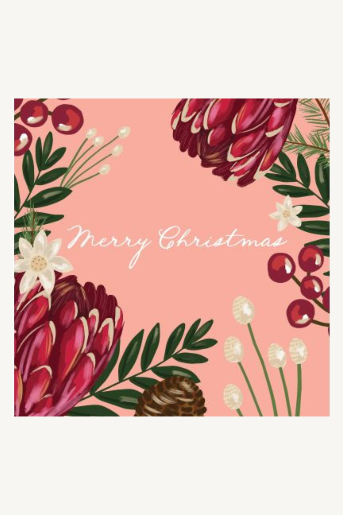Greeting Card - Mini Pink Christmas