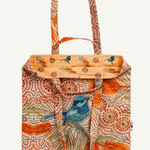 Aboriginal Blue Wren Double Handled Tote Bag