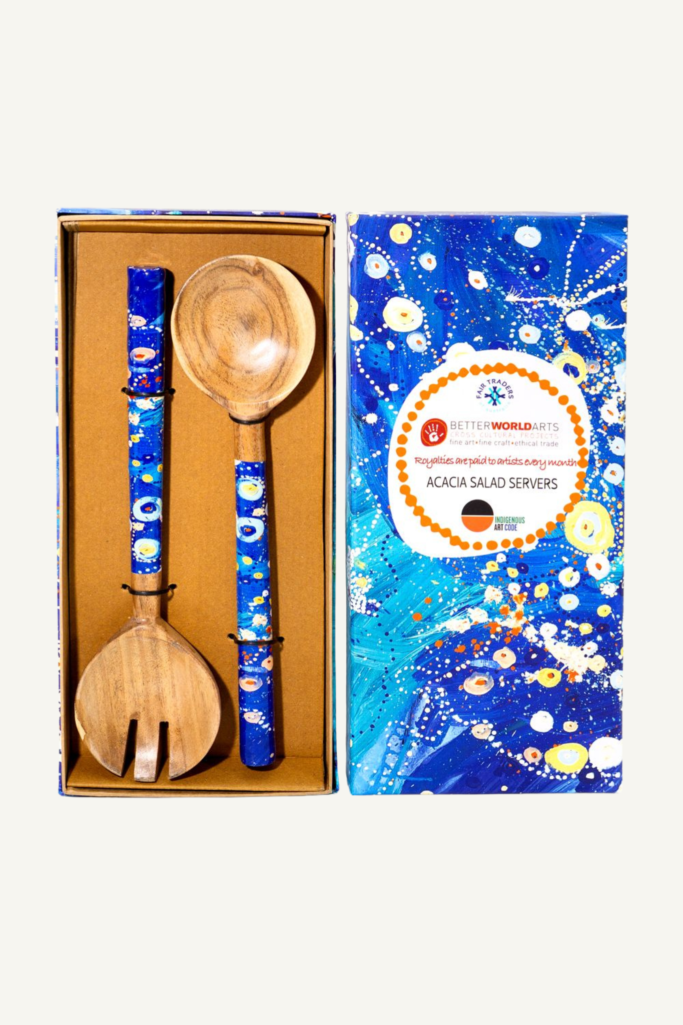 Acacia Salad Servers - Stephen Jupurrula Nelson