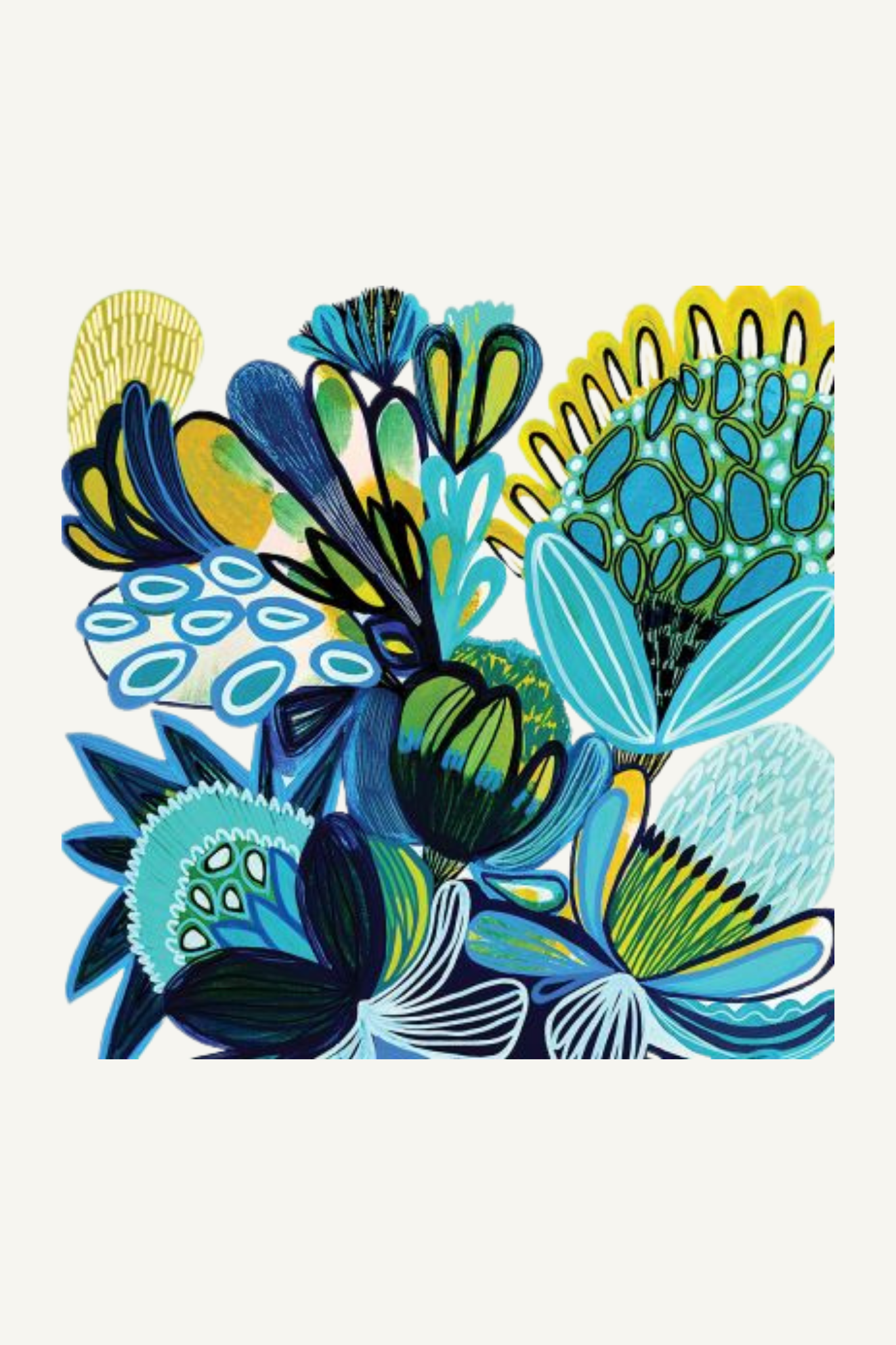 Aussie Blue Natives Greeting Card