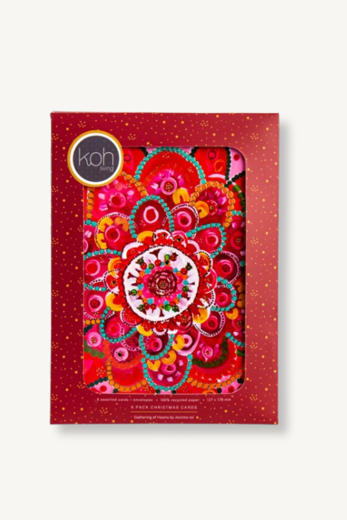 Aboriginal Gathering of Hearts 6Pack Christmas Cards