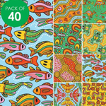 Indigenous Designed Graphic Craft Paper - Pack of 40