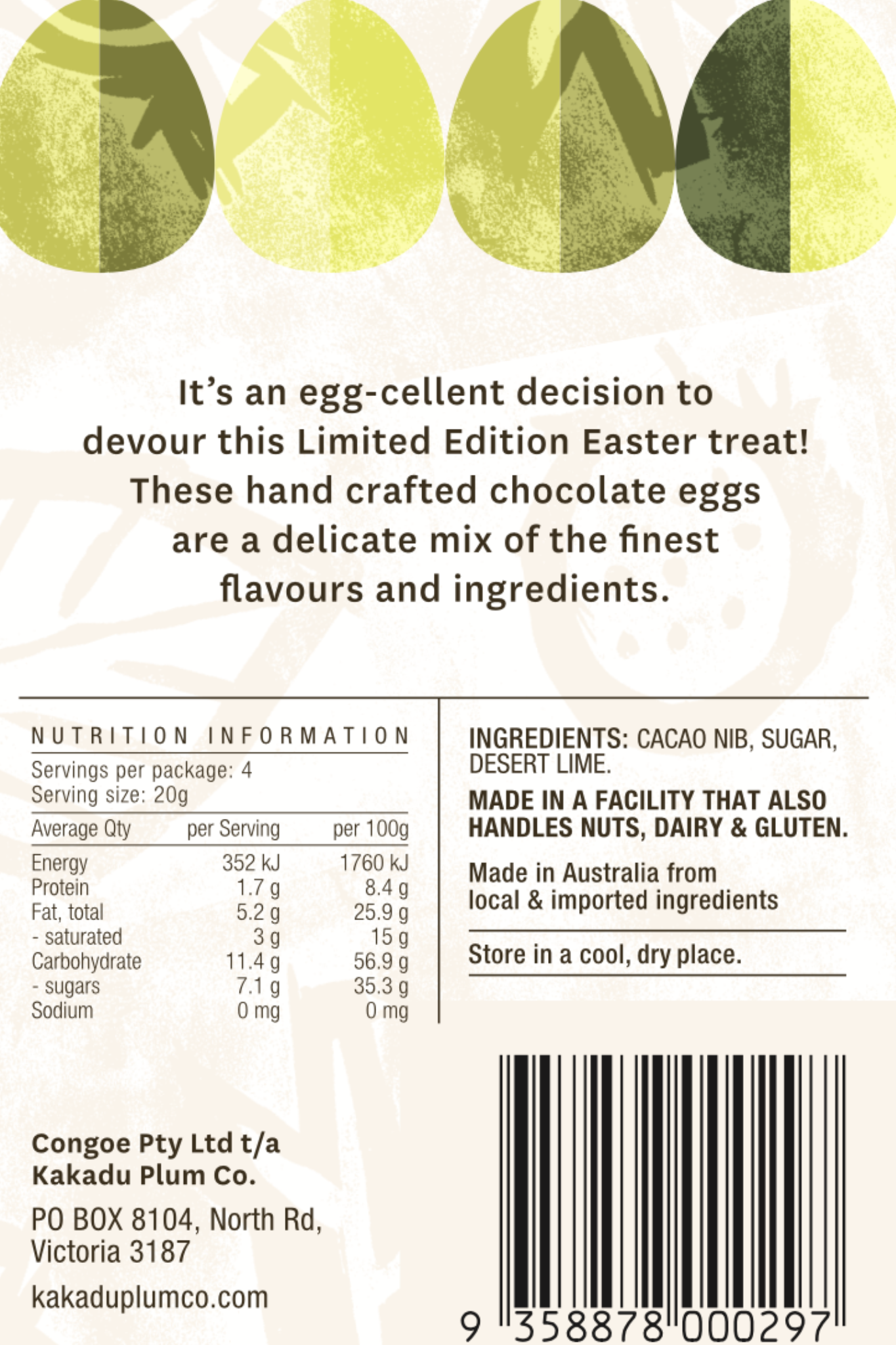 Desert Lime Choc Eggs