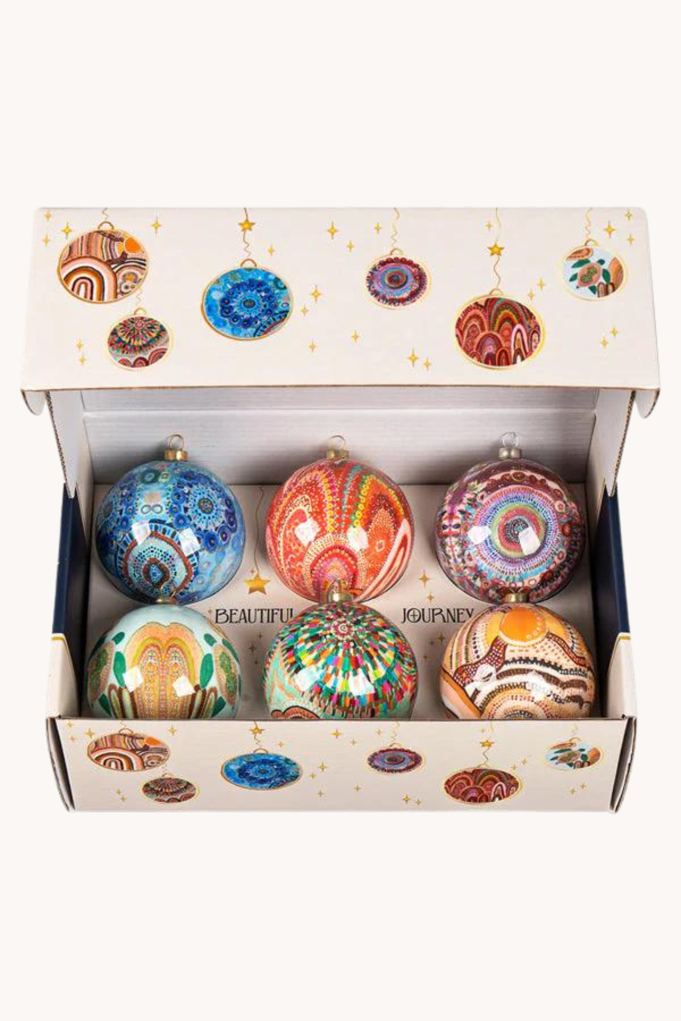 Aboriginal Beautiful Journey 6 Pack Baubles