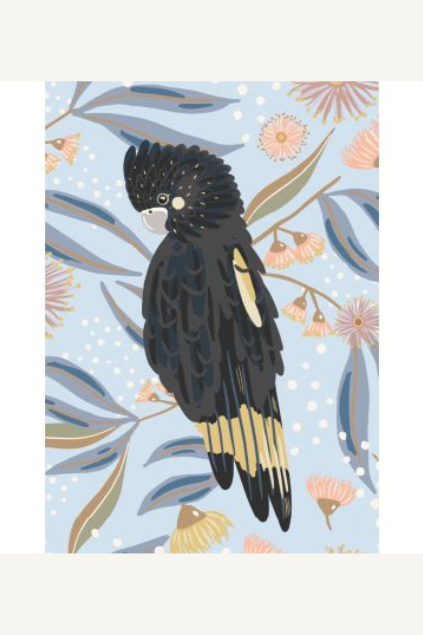 Christie Williams Greeting Card -  Yellow Tailed Black Cockatoo