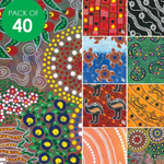 Indigenous Designed Dot Painting Craft Paper - Pack of 40