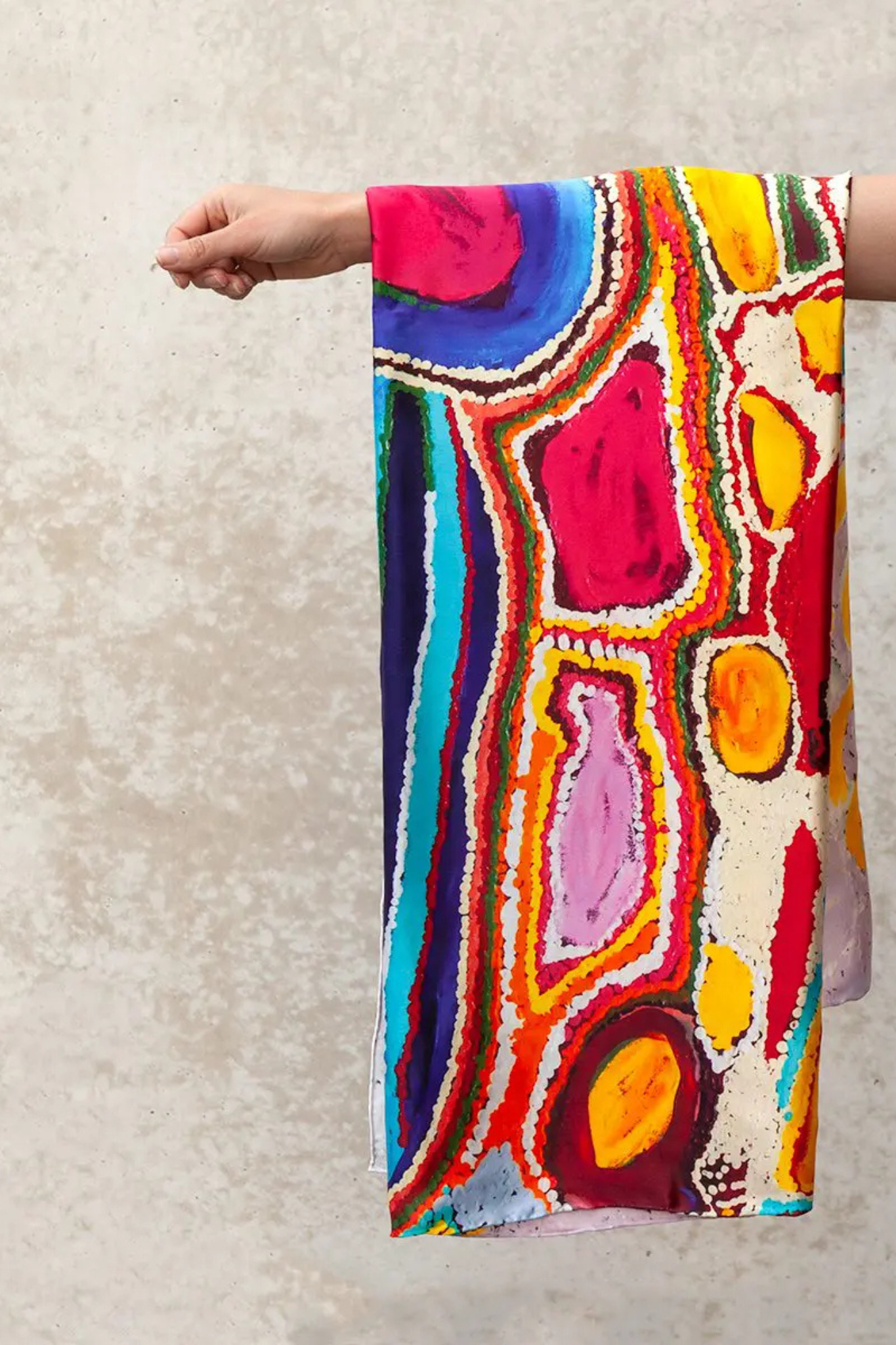 Parnngurr Area silk scarf by Jakayu Biljabu (dec)