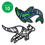 Cardboard Stained Glass Frames - Indigenous Designs - Pack of 10