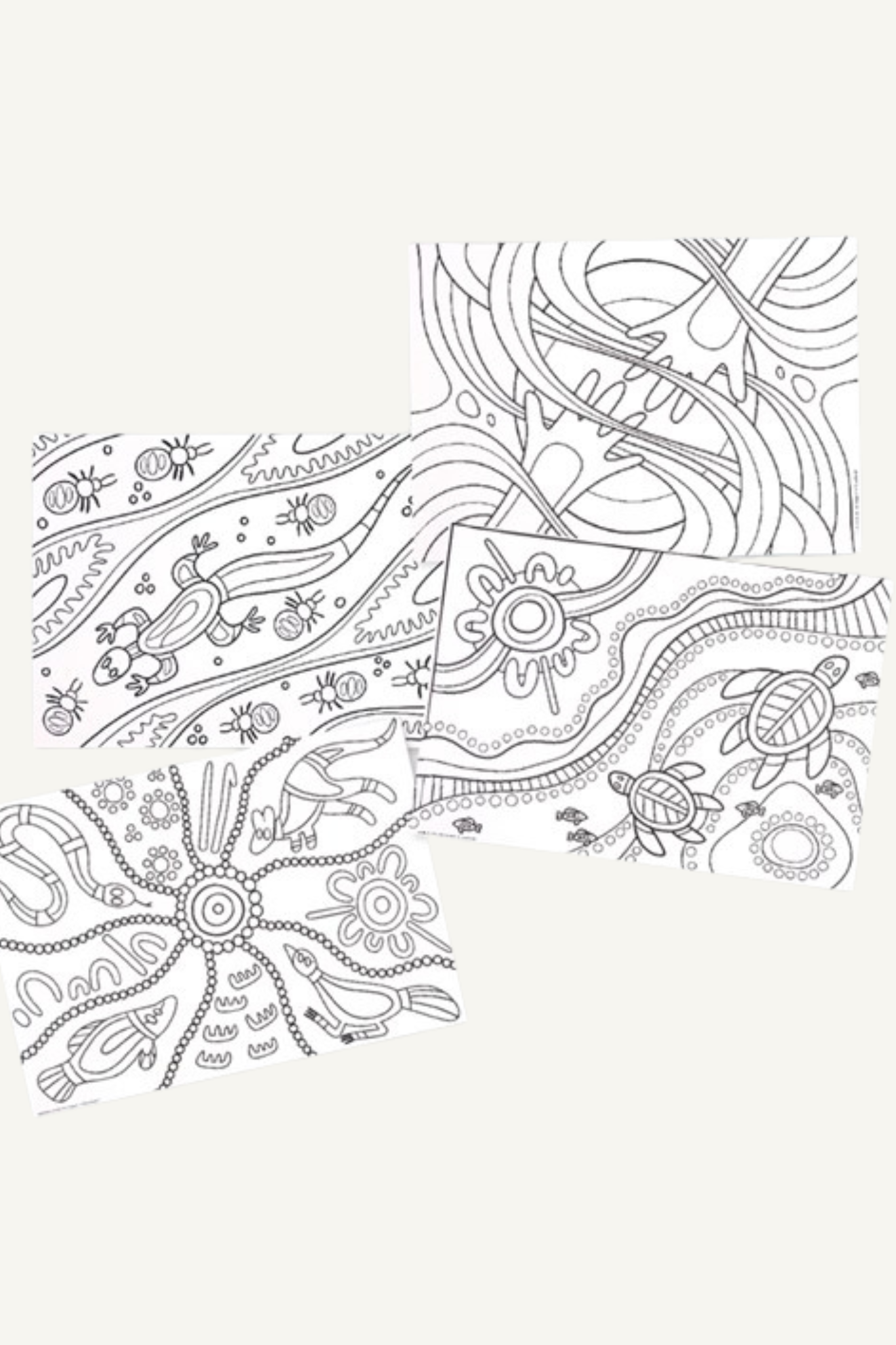 Indigenous Designed A3 Cardboard Colouring Sheets - Pack of 20