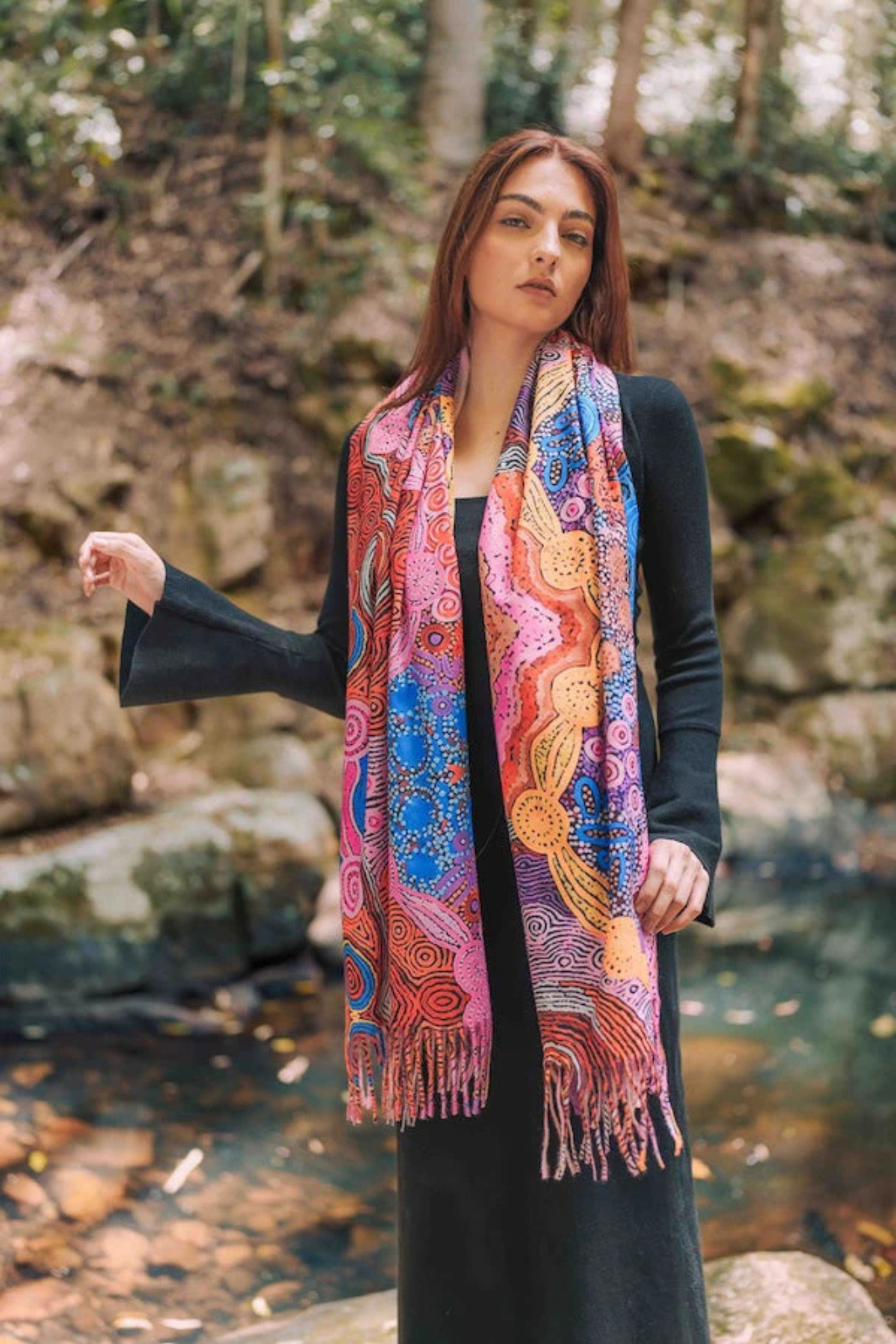 Aboriginal Waterhole Dreaming Scarf