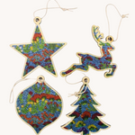 Aboriginal Epenarra 4pack Christmas Decorations