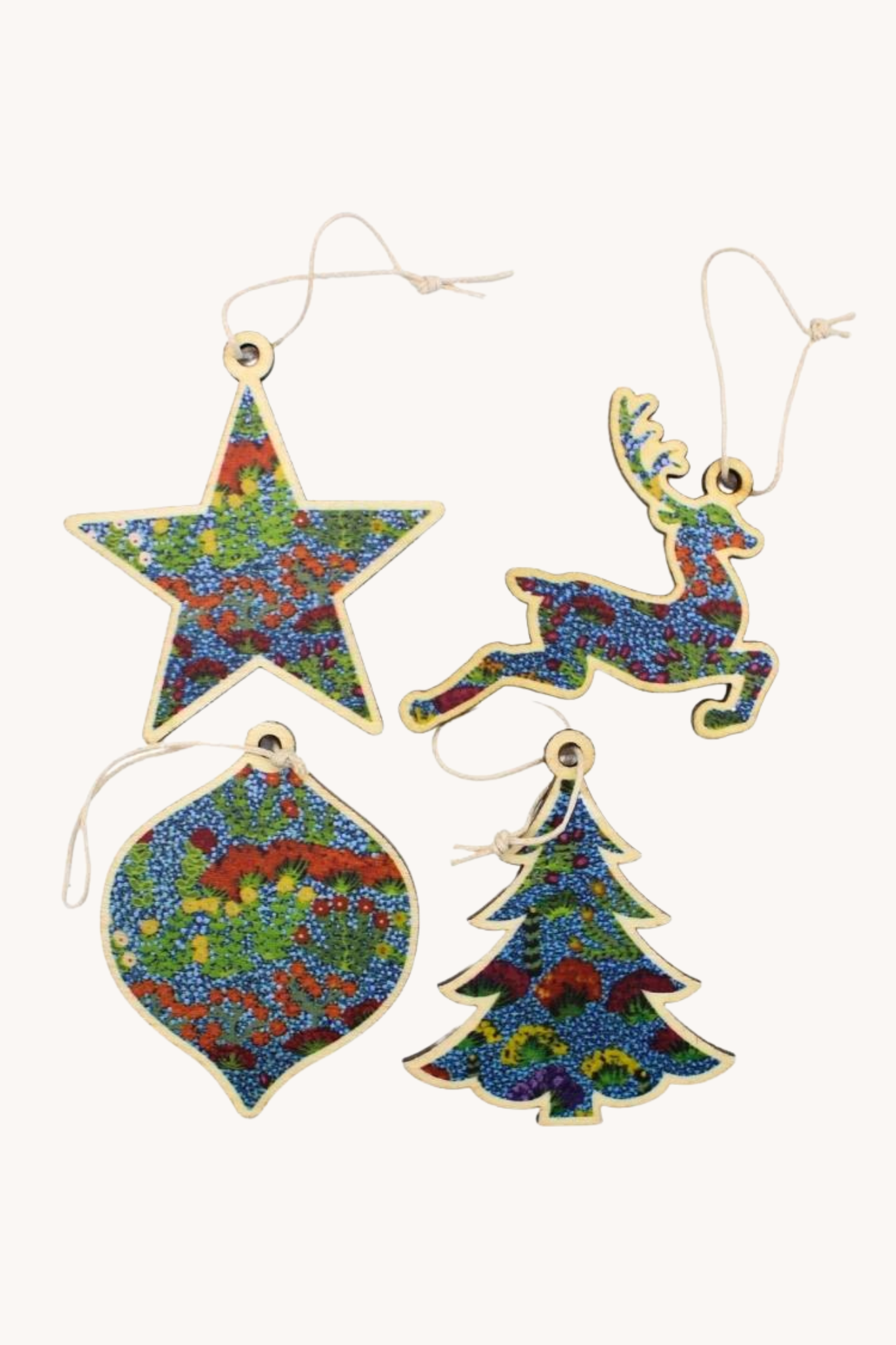 Aboriginal Epenarra 4pack Christmas Decorations