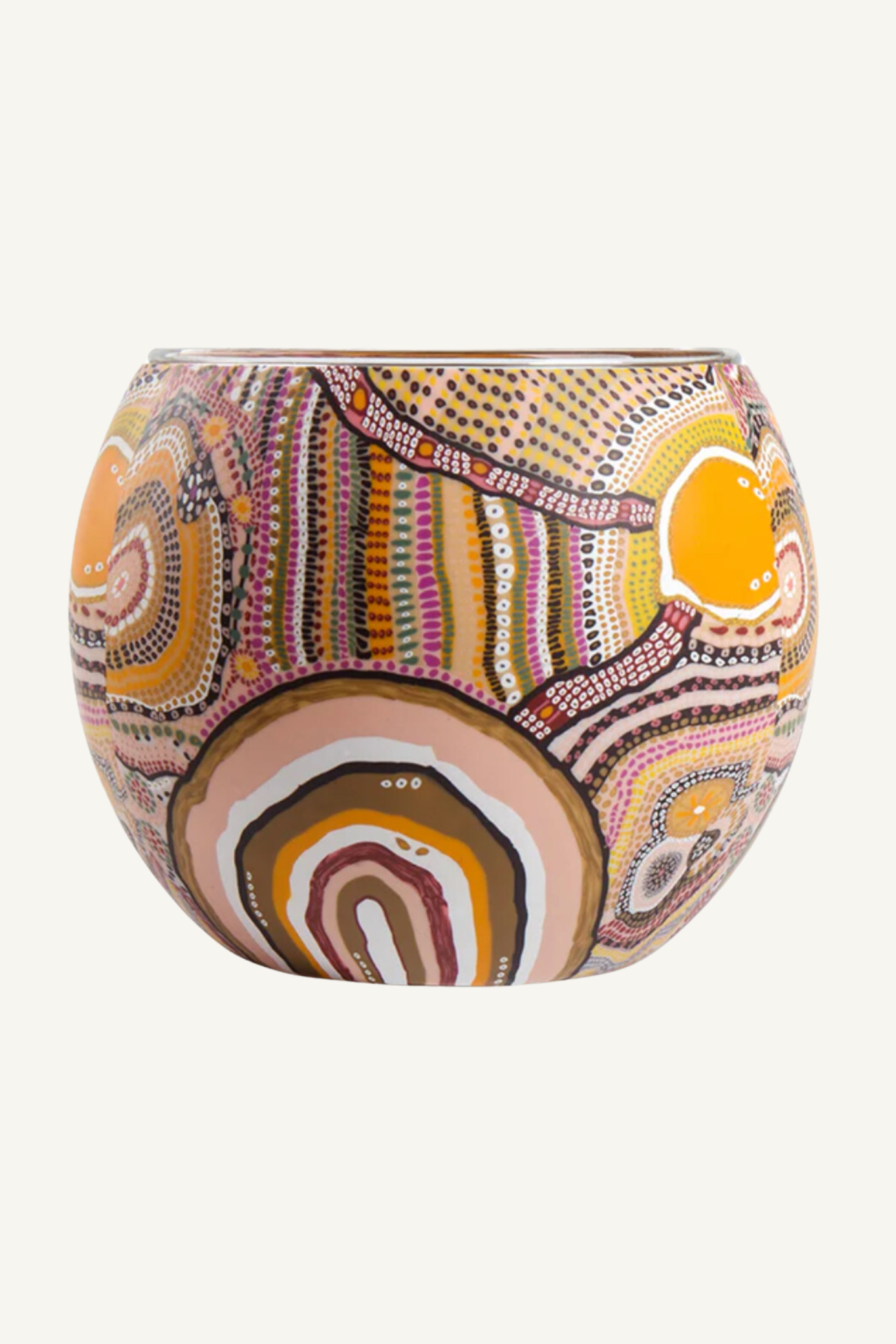 Aboriginal Journeys In The Sun Candle Holder