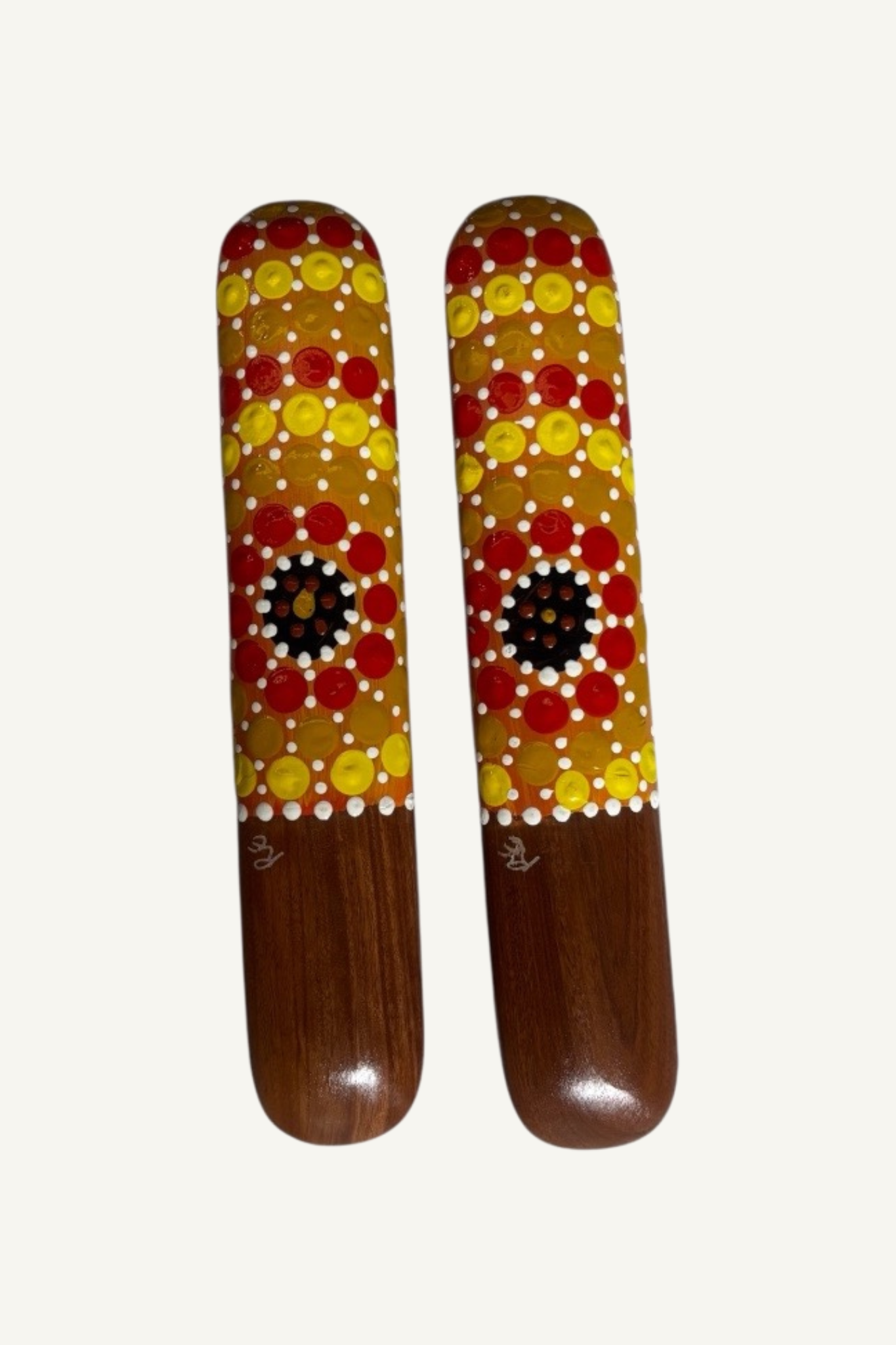 Music Sticks Handpainted Dot Artwork