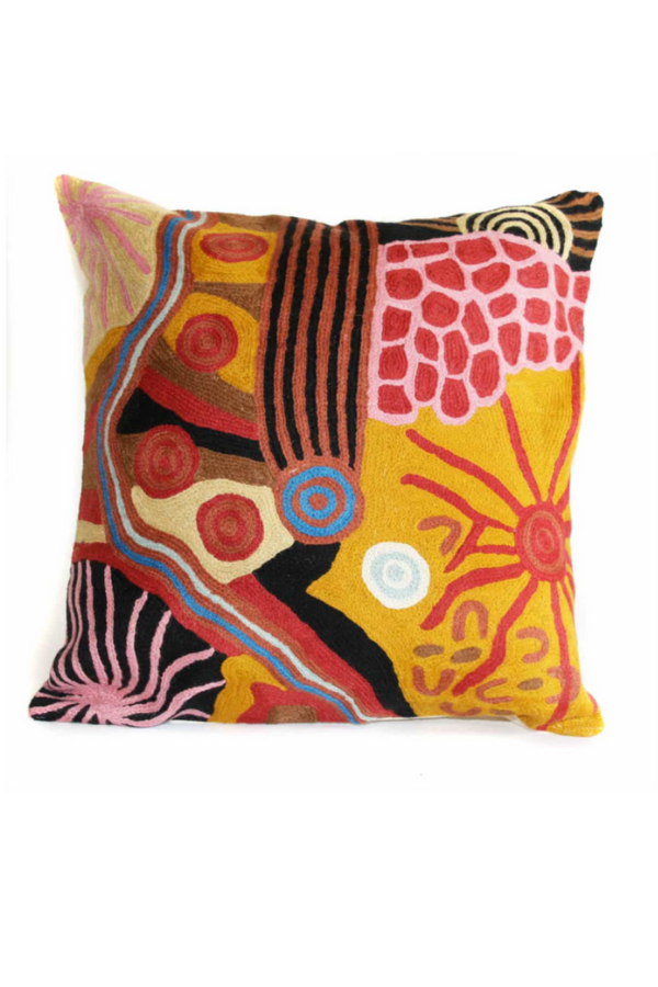 Cushion Cover - Damien and Yilpi Marks {SMALL} - Kakadu-Plum-Co