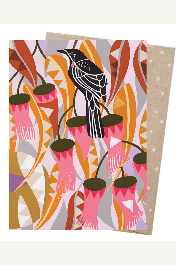 Greeting Card - Wattlebird and Eucalyptus